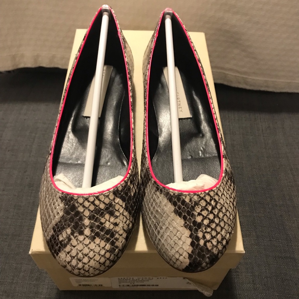 Stella McCartney faux leather python flat shoes